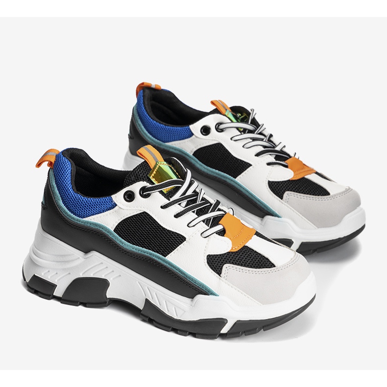 Fekete cipők magas Omerta talpon fehér sokszínű 1