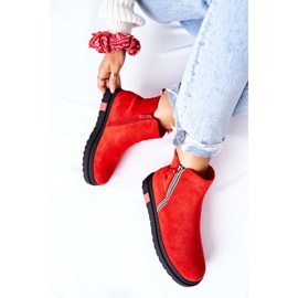 PS1 Velúr csizma Jodhpur csizma A piros Nessa platformon 1