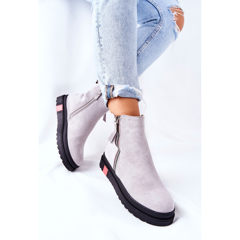 PS1 Velúr csizma Jodhpur csizma a Grey Nessa platformon szürke 1