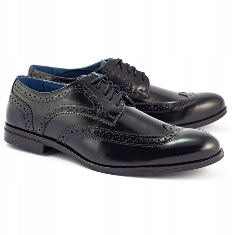 Olivier Hivatalos cipő Black brogues fekete 2