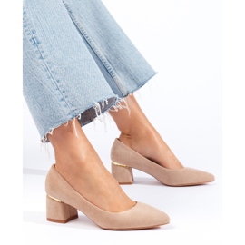 Goodin Elegáns velúr szivattyúk bézs 1