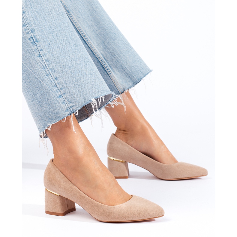 Goodin Elegáns velúr szivattyúk bézs 1