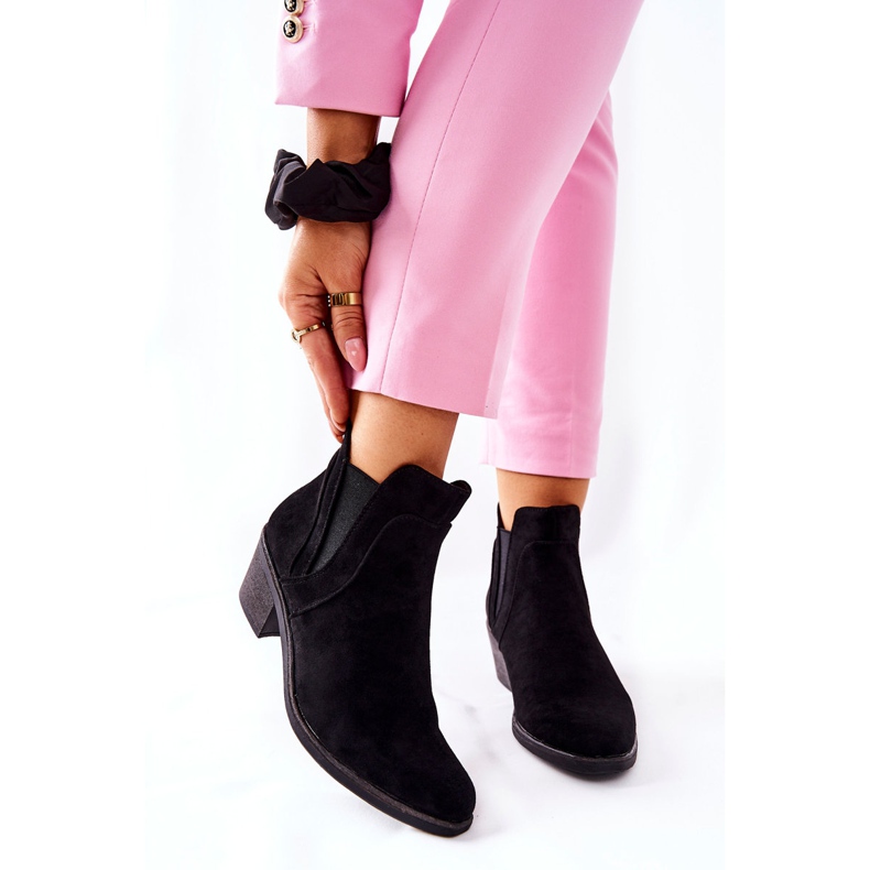 Fekete csizma a magas sarkú Sergio Leone BT620 1