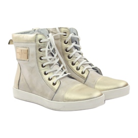 Magas arany Nikopol 522 bőr cipők fehér sokszínű aranysárga 3