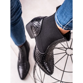 TRENDI Fekete divatos Jodhpur csizma 2