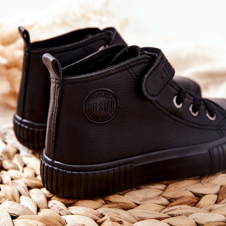 Gyermek magas cipők tépőzárral Big Star II374016 fekete 1