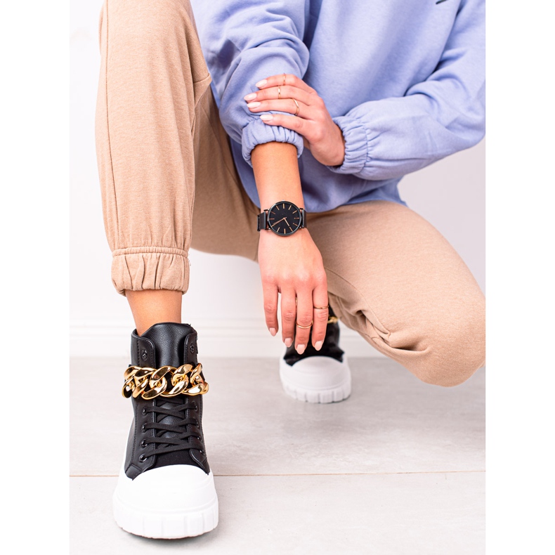 Seastar Magasszárú cipők lánccal fekete 1