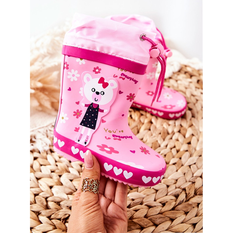 Gyermek rózsaszín gumi galushes Zinstina's Bear 1