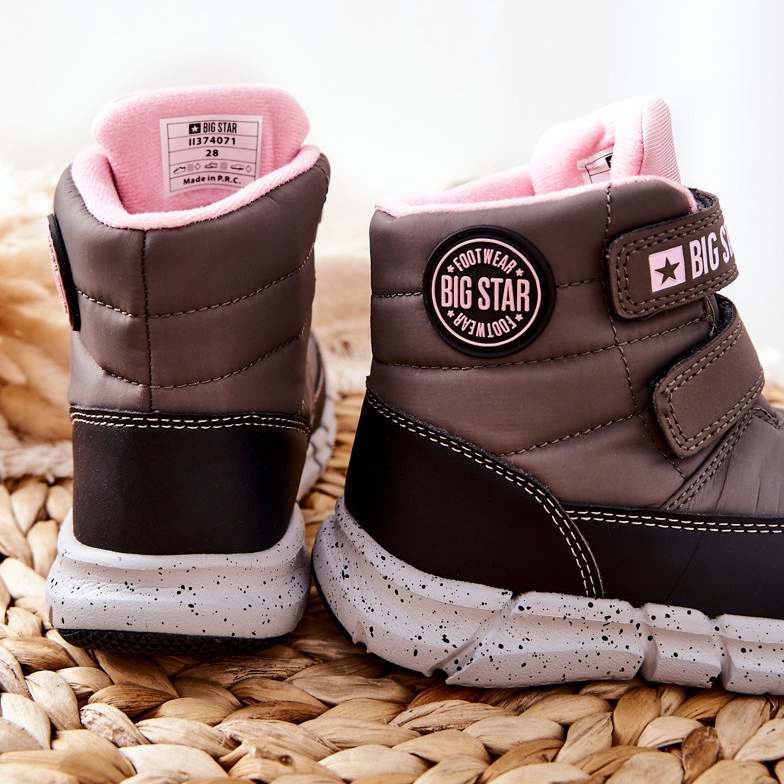 Gyermek hócsizma Memory Foam Big Star II374071 Szare fekete szürke 2