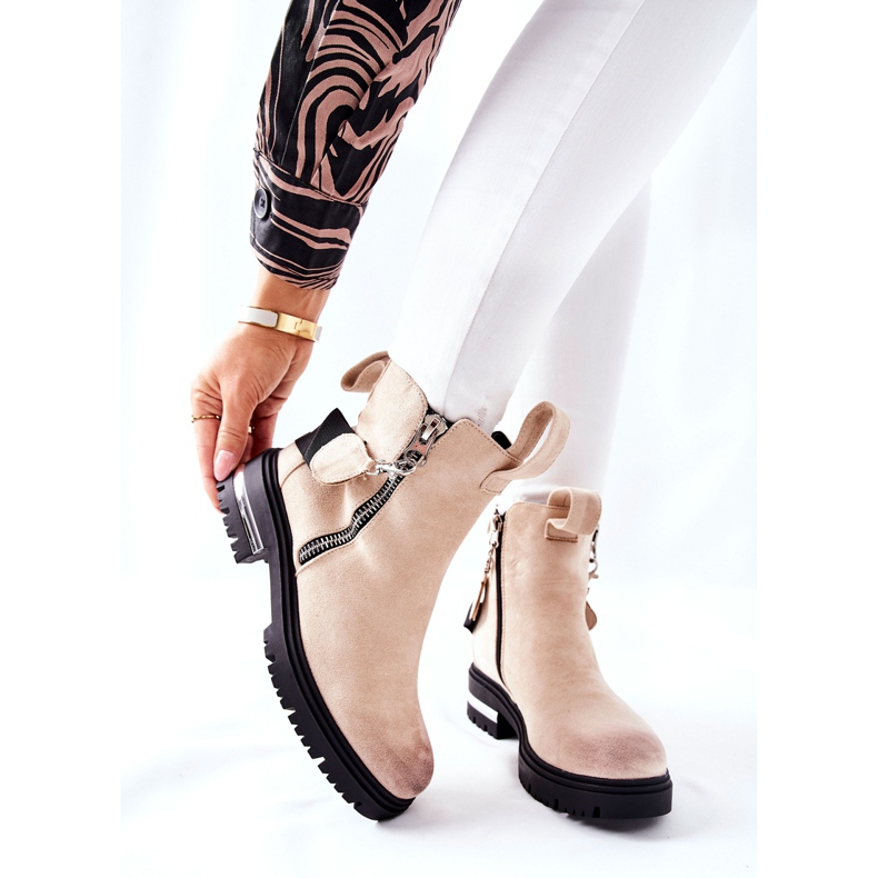 PS1 Hőszigetelt csizma cipzárral Beige Cortona bézs 2