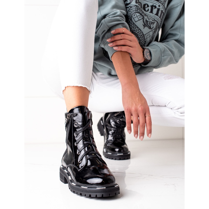 Artiker bőrcsizma fekete 1