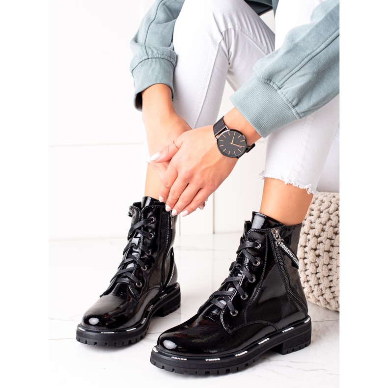 Artiker bőrcsizma fekete 2