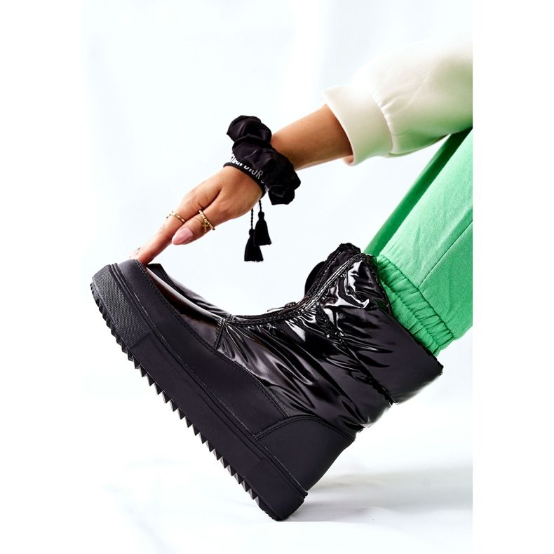 S.Barski Női fekete Monile meleg hócsizma 2