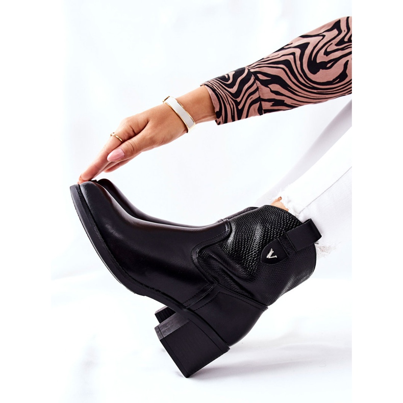 S.Barski Fekete Palile szigetelt női csizma 2