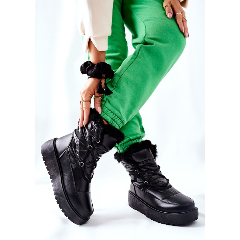 S.Barski Fekete Gordian női fekete meleg hócsizma 2