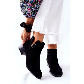 Velúr meleg csizma Sergio Leone BT217 fekete 1