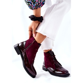 Velúr meleg csizma Sergio Leone BT401 Burgundy bordó 2