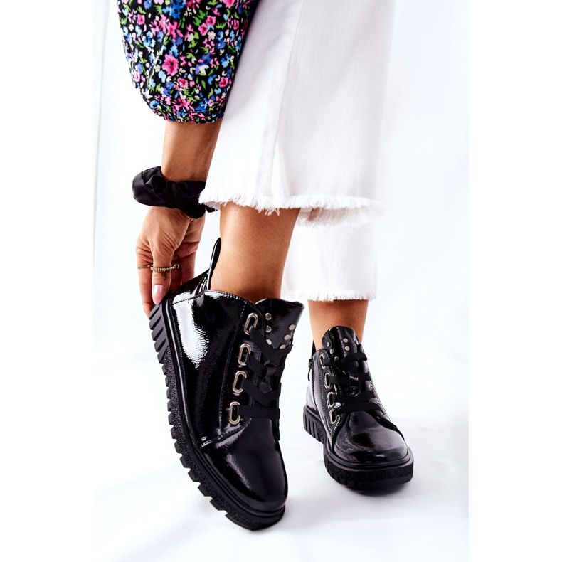 Lakkozott cipő Sergio Leone PB210 fekete 1