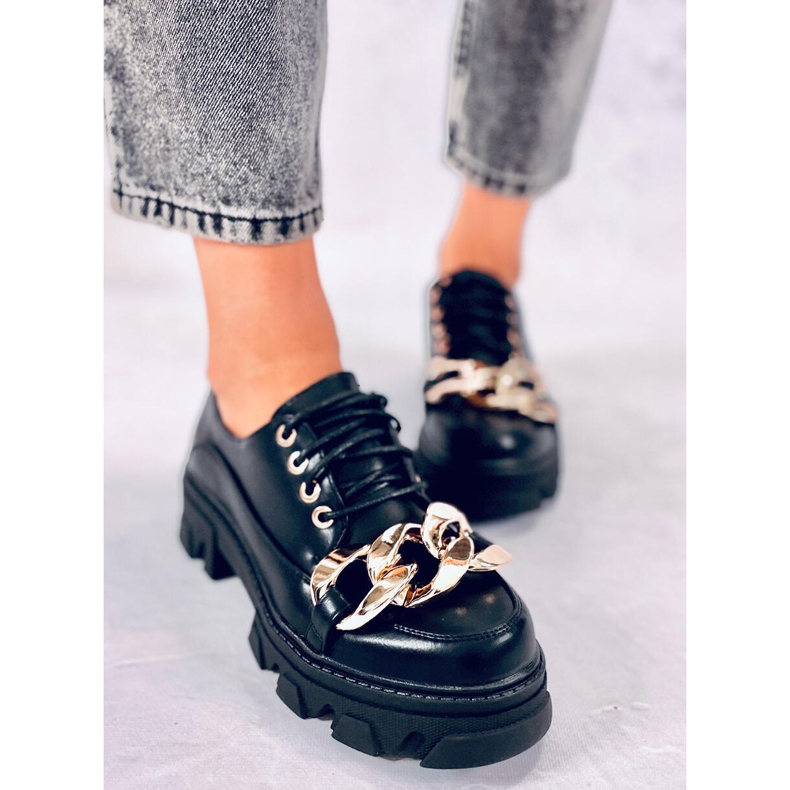 Tony Black női cipő lánccal fekete 2