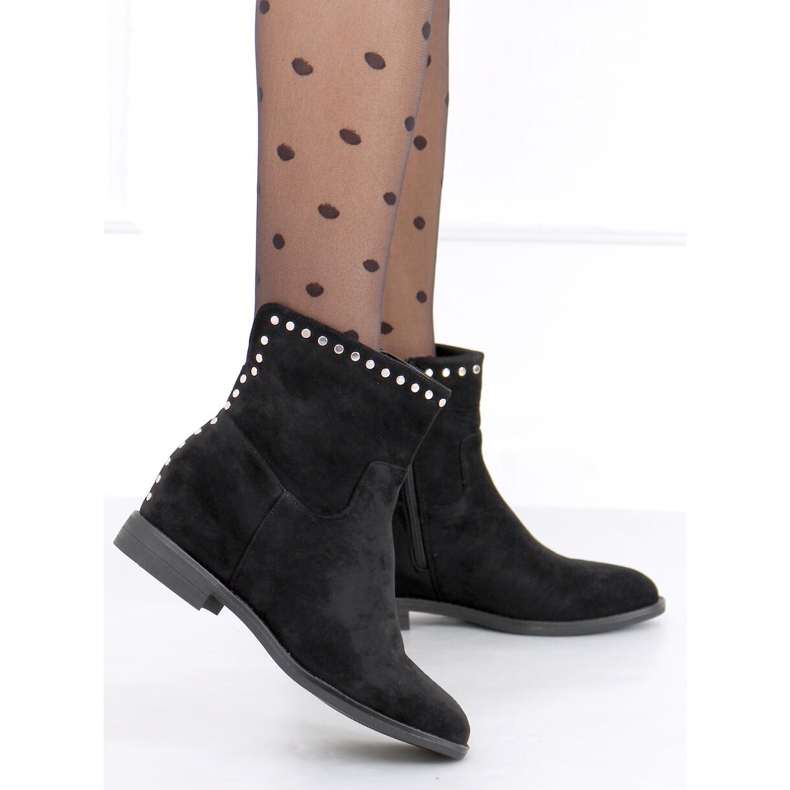 Csizma egy rejtett ék Melisa Black fekete 1