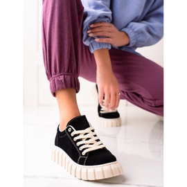 Sweet Shoes Velúr cipők a platformon fekete 1