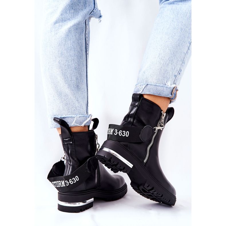 PS1 Fekete Cortona meleg bőr cipő cipzárral 2