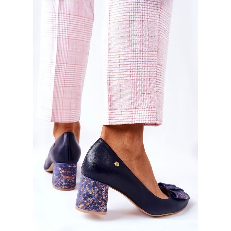 Női szivattyúk Maciejka Suede Navy Blue 3356A-19 sötétkék 2