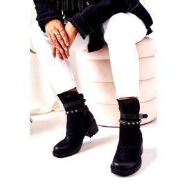 PS1 Meleg csizma magas sarkú cipőn, fekete Effie 2