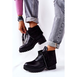 Vinceza Bőr csizma a magas sarkú fekete Challonte 2