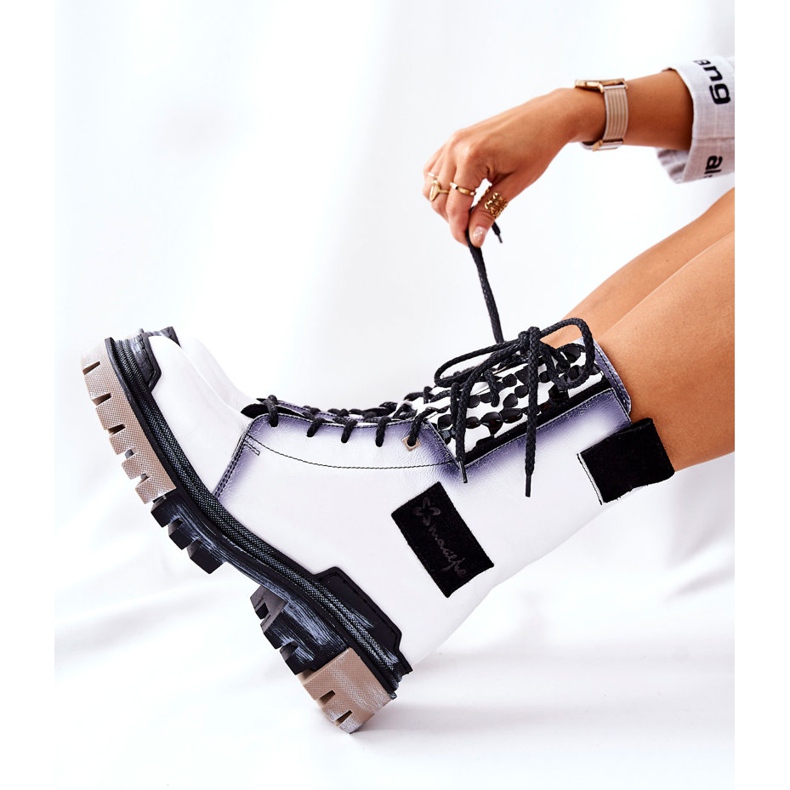 Bőr csizma Meleg csizma Maciejka Fehér 05113-11 fekete 2