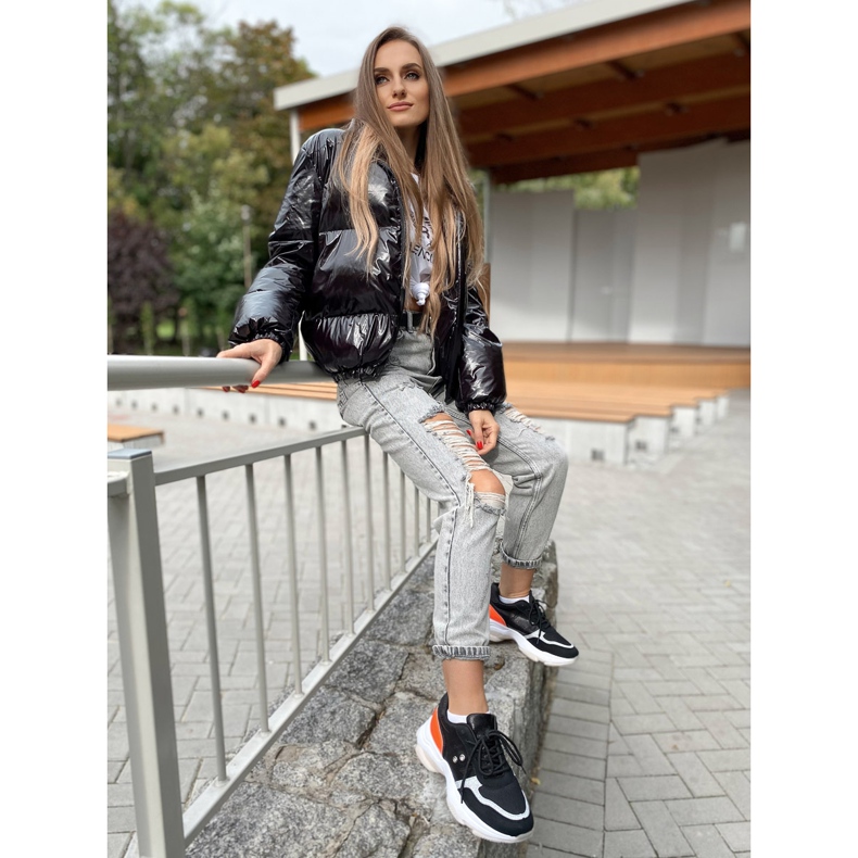 SHELOVET Kényelmes, divatos cipők fekete narancssárga ezüst 1