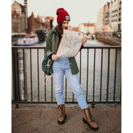 SHELOVET Velúr csizma a platformon barna 1