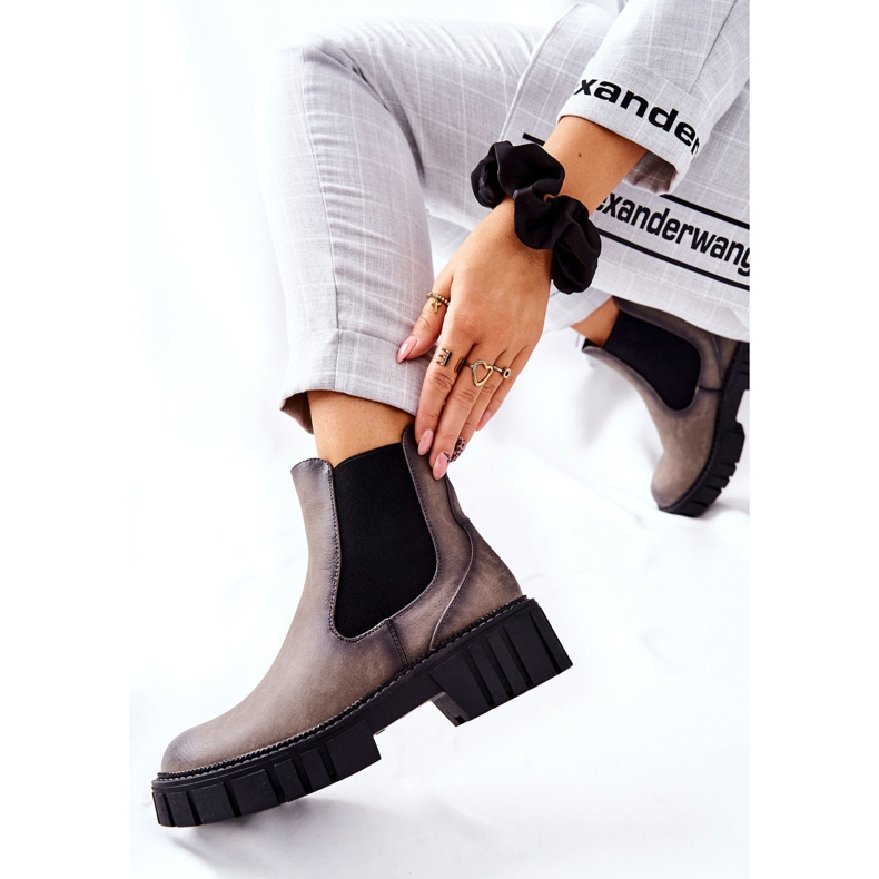 Csizma Munkavállalók Meleg Trapers Sergio Leone TR761 Grey szürke 2 Csizma Munkavállalók Meleg Trapers Sergio Leone TR761 Grey szürke 2