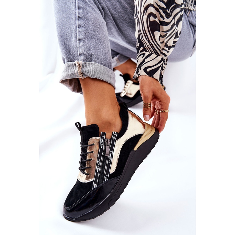 POTOCKI Bőr sportcipők Cipők Fekete Arany Minor 1