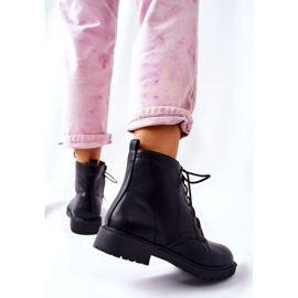 PH1 Klasszikus fekete bőr kötött csizma Melome 2