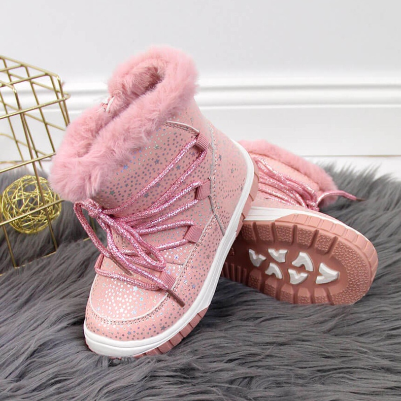 Szigetelt csizma Jr EVE325B rózsaszín fehér 2