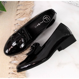 Lakkozott cipő Filippo W PAW290 fekete bézs fehér 1