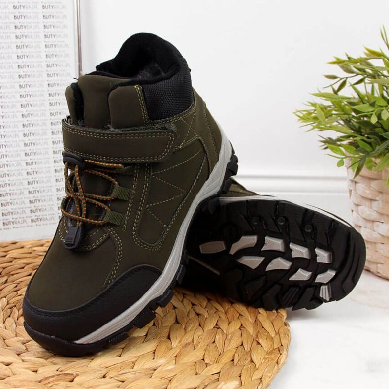 Szigetelt túracipő Jr EVE321C khaki fehér zöld 1