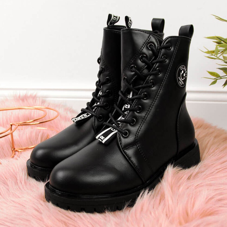 Csizma szigetelt aszimmetrikus Jr EVE322A fekete fehér 1 Csizma szigetelt aszimmetrikus Jr EVE322A fekete fehér 1