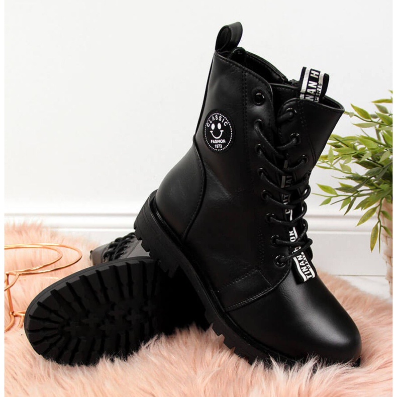 Csizma szigetelt aszimmetrikus Jr EVE322A fekete fehér 2