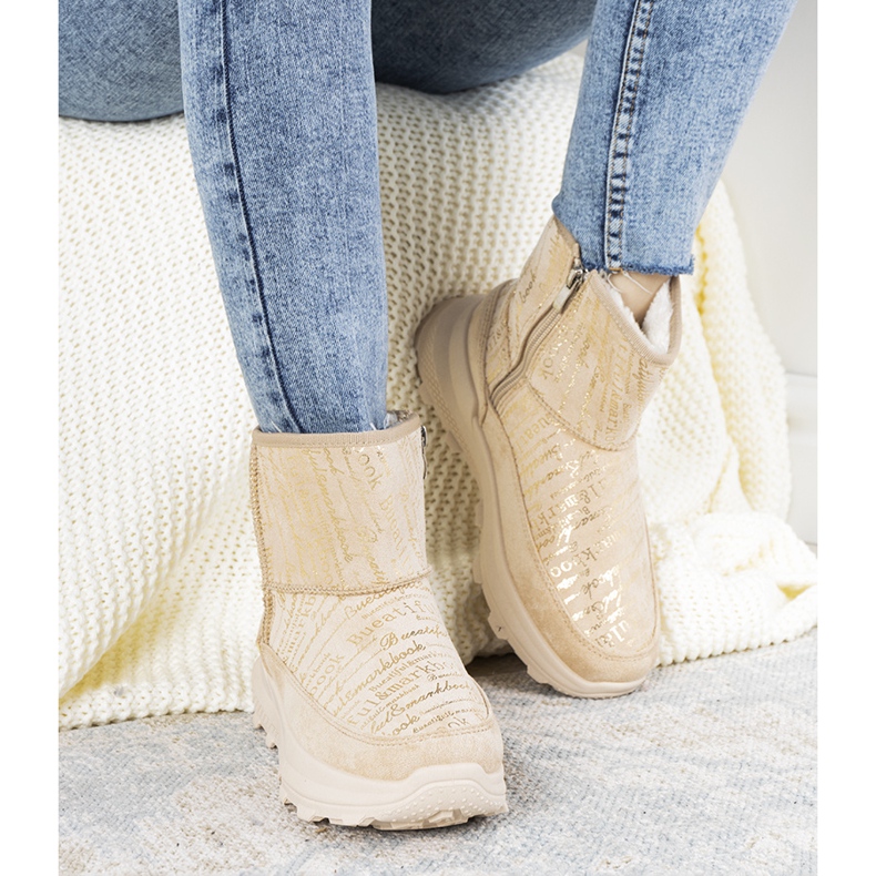 Női félhold bézs hócsizma 1