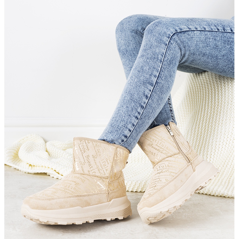 Női félhold bézs hócsizma 2