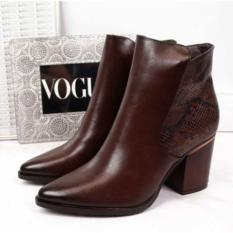 Csizma szigetelt kígyóbőr Potocki W WOL31B barna 1 Csizma szigetelt kígyóbőr Potocki W WOL31B barna 1