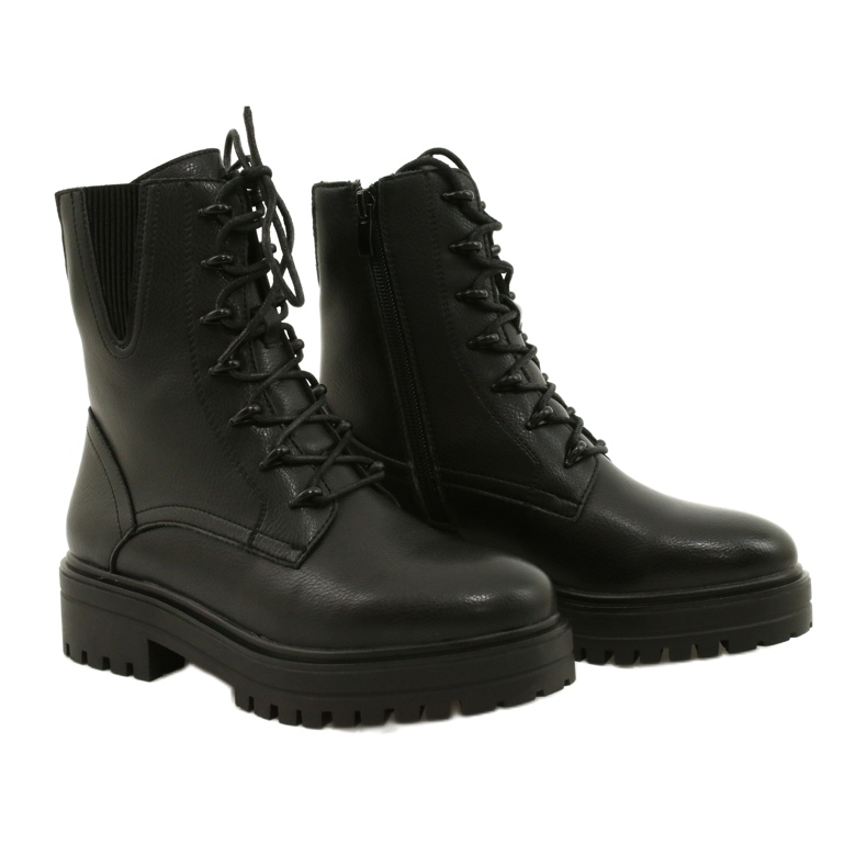 Csizma Bőr Sergio Leone TR756 Csipkézett fekete 3