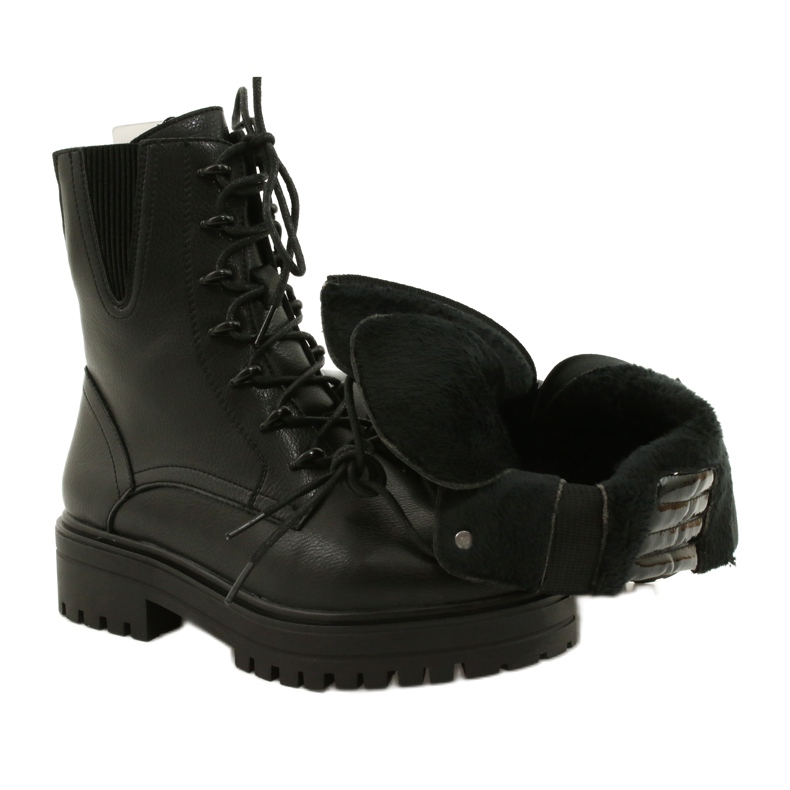 Csizma Bőr Sergio Leone TR756 Csipkézett fekete 4