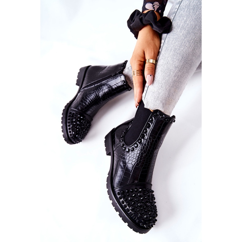 Fekete Monah Jodhpur csizma fúvókákkal 2