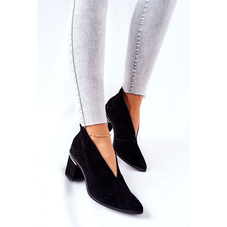 Bőr csizma a magas sarkú Laura Messi fekete 2344 1