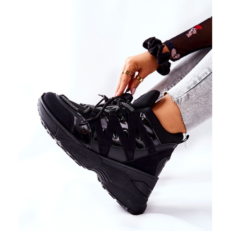 Sport Fekete Hesane Wedge cipő 2