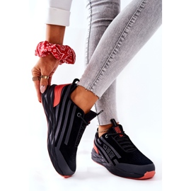 Bőr sportcipő Big Star II274460 Fekete piros 2