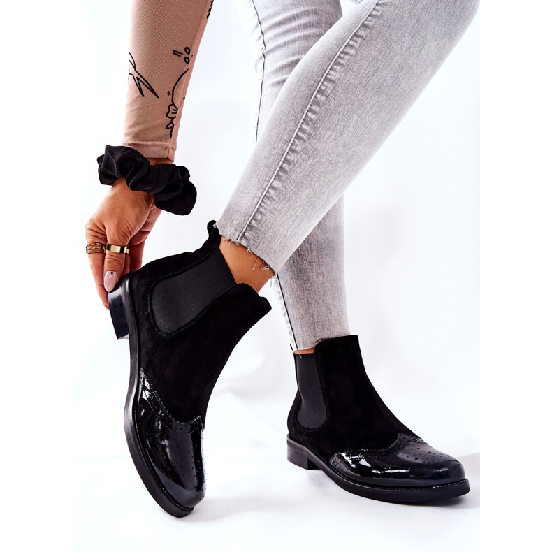 Bőr csizma Laura Messi Fekete 2096 2